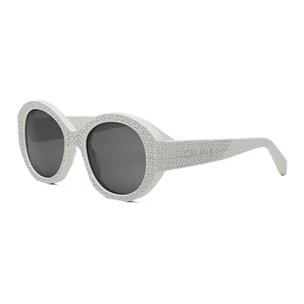 NEW CELINE WOMEN SUNGLASSES, WHITE WITH STONE EYEWEAR CELINE - Picture 3 of 4